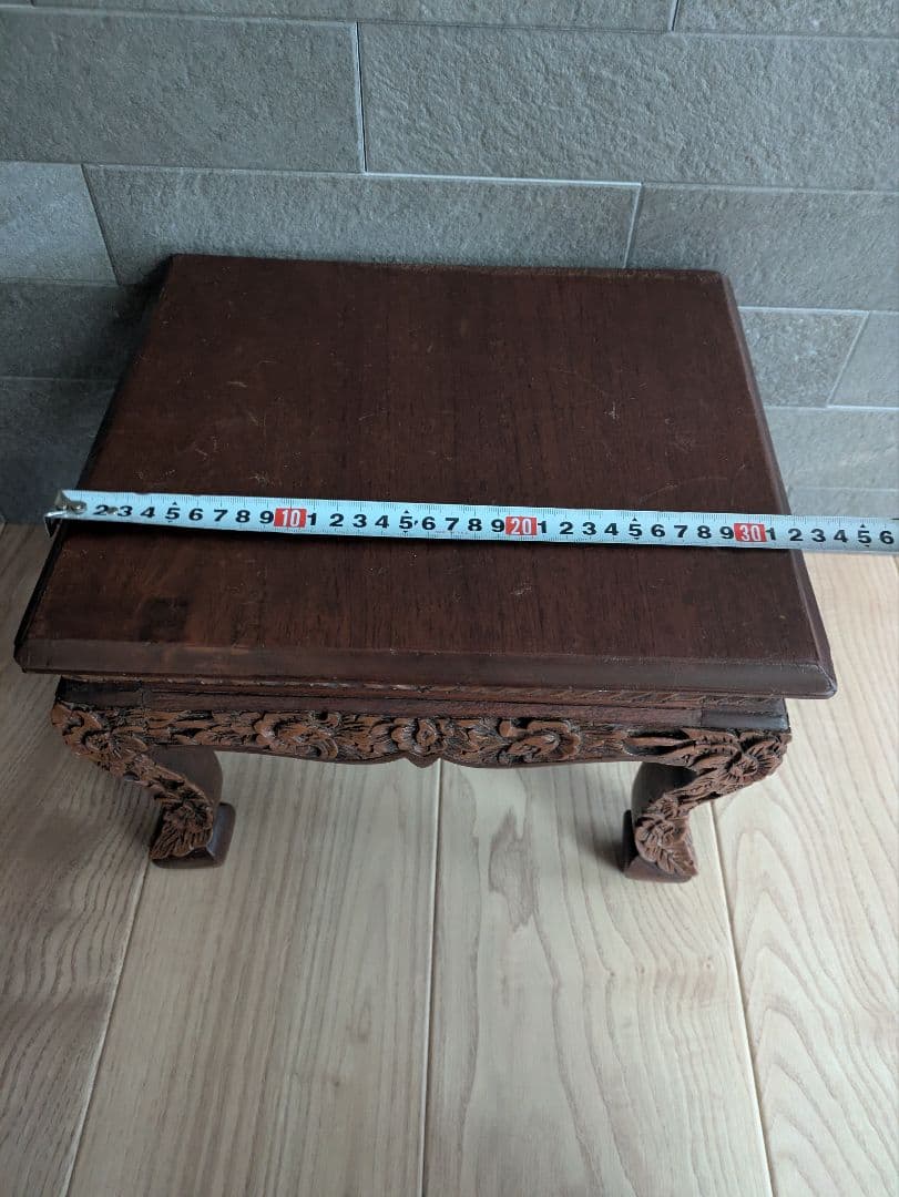 花台 木製 彫刻 飾り台 アンティーク調 アジアン家具　猫脚