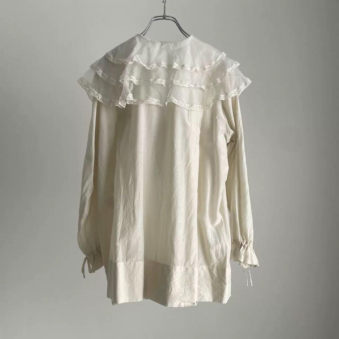 TOWAVASE シルクコットン 3重衿ブラウス/ ivory