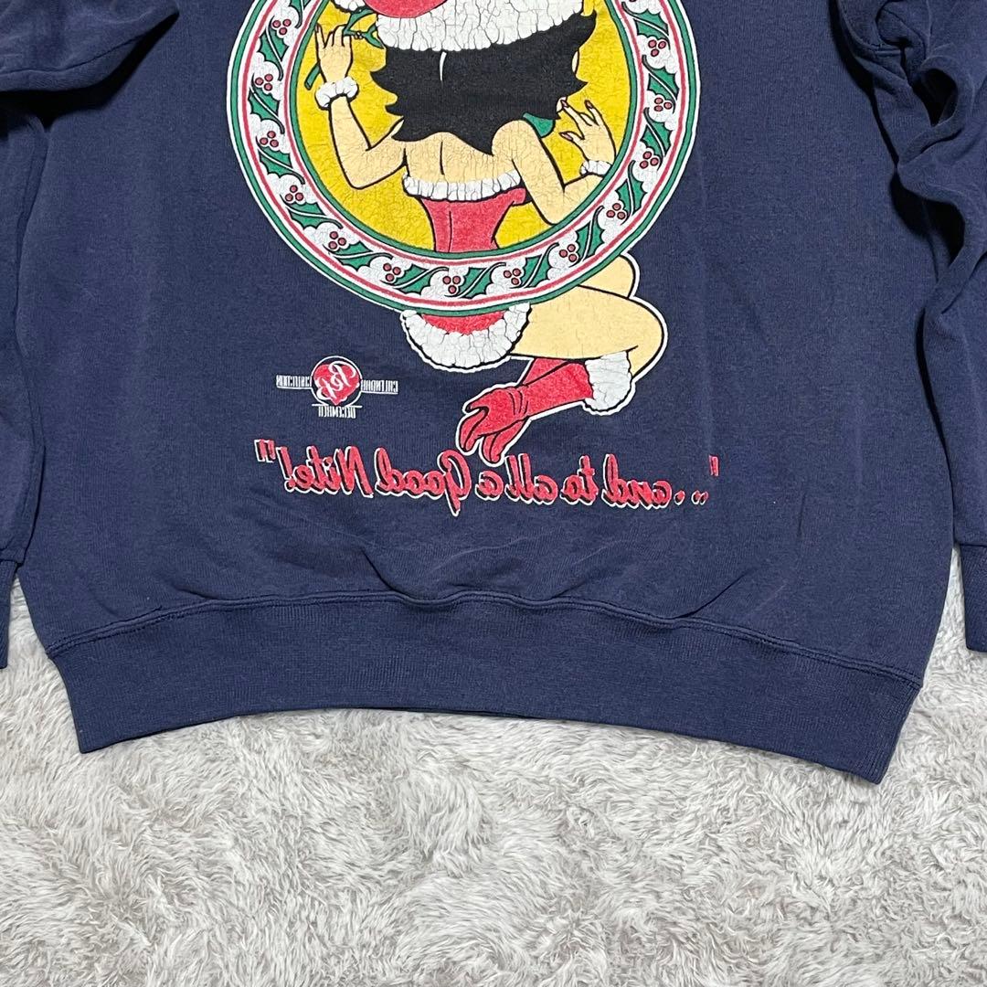 ベティーブープ　スウェット　90s USA製　両面プリント　サンフェード　M