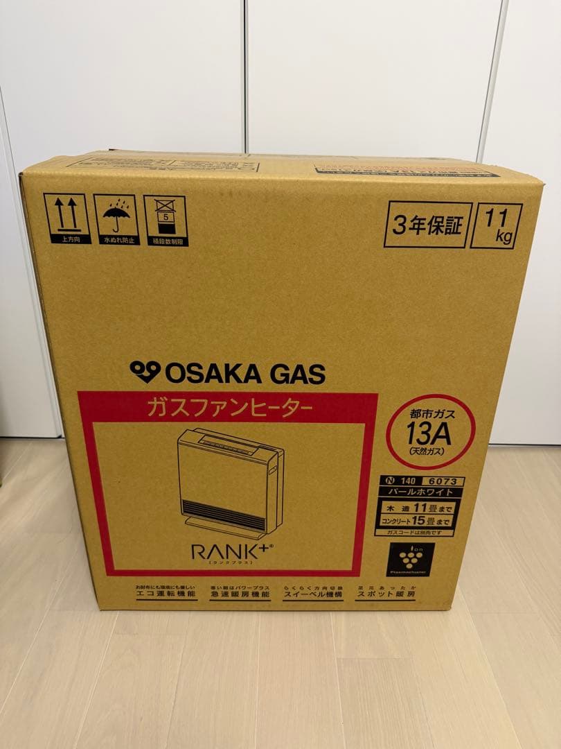 大阪ガス　ガスファンヒーター　リンクプラス　パールホワイト　140-6073