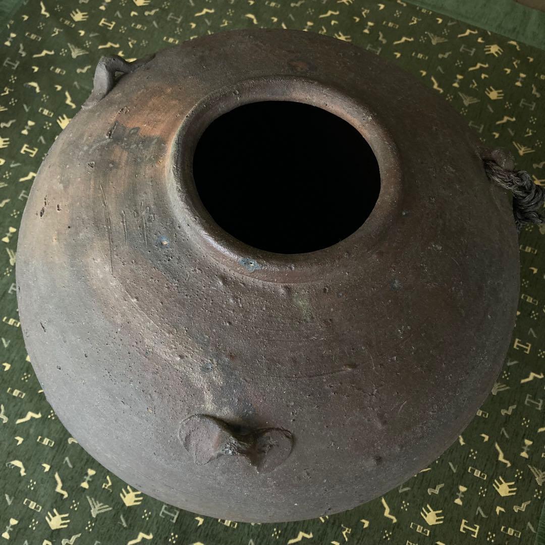 古備前　三耳大壺　陶器　室町時代
