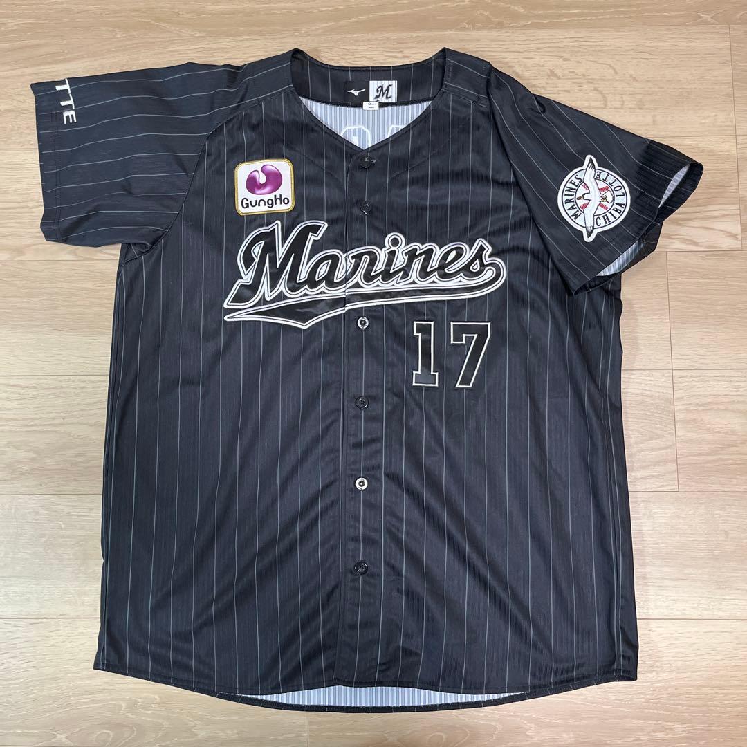 千葉ロッテマリーンズ　佐々木朗希　ビジターユニフォーム　ブラック