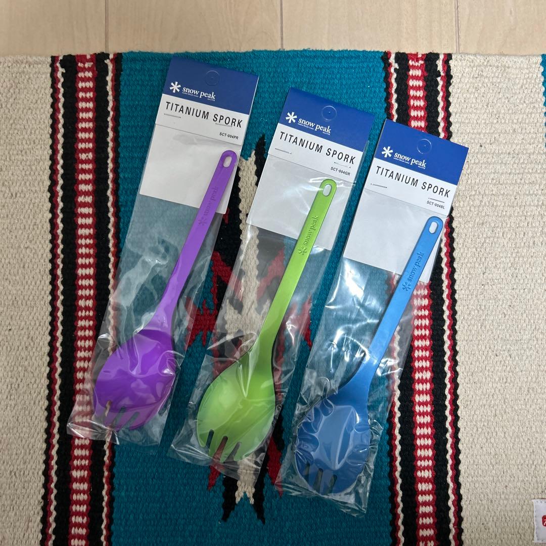 スノーピーク　海外限定チタン先割れスプーン　6本セット