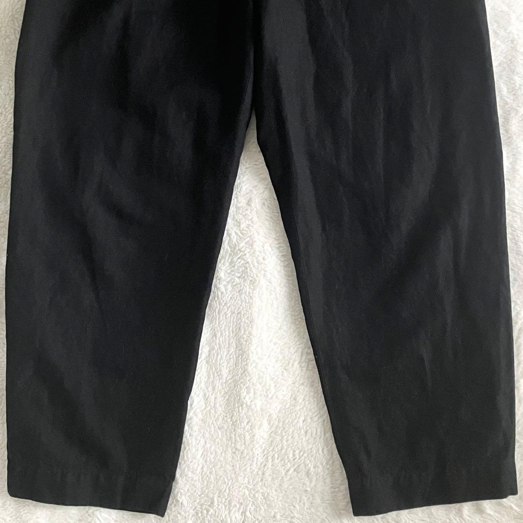 マーガレットハウエル 23SS コットンリネンツイル パンツ 1 ブラック