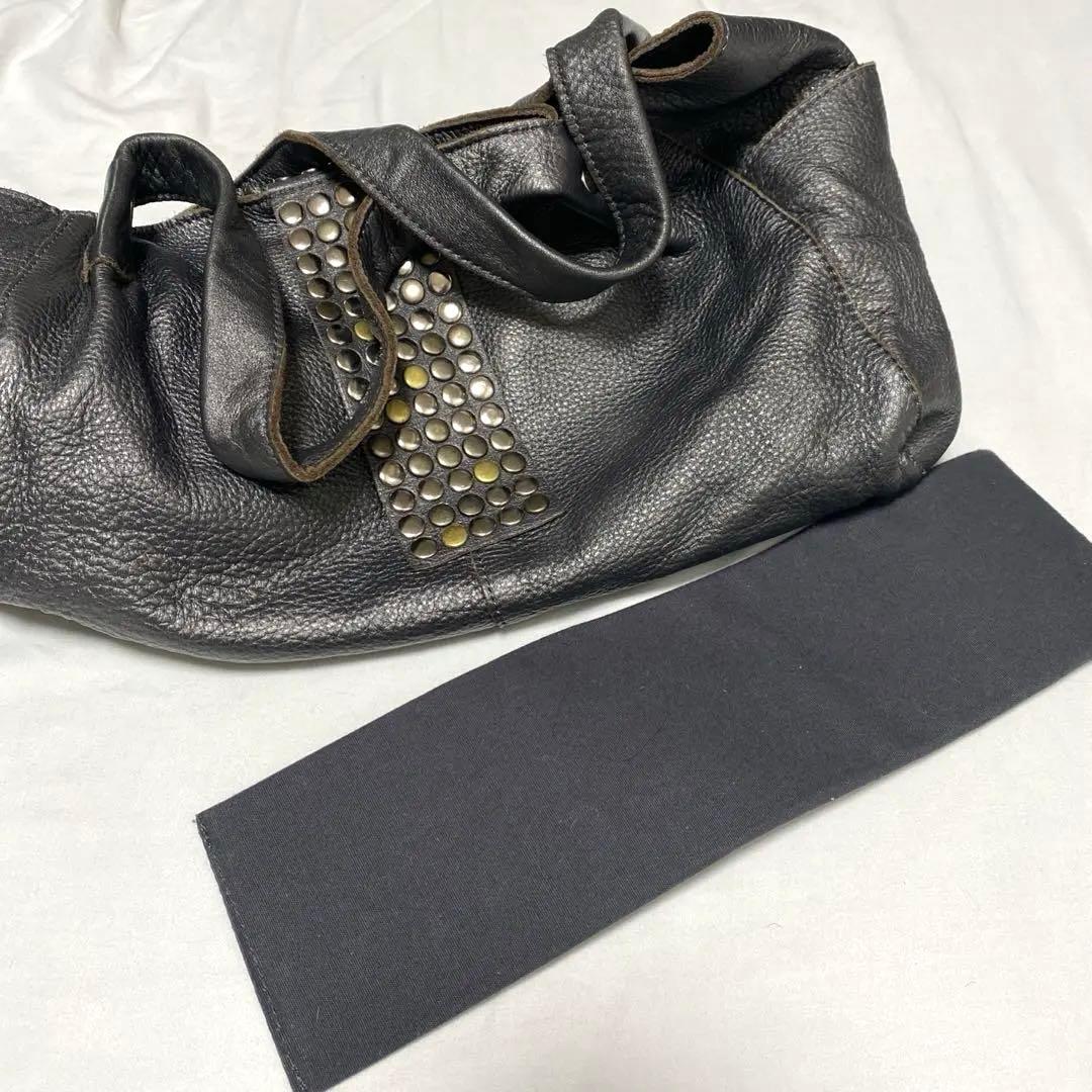 【TRES 】スタッズ　ショルダー　レザー　本革　Y2K トートバッグ　ブロンズ