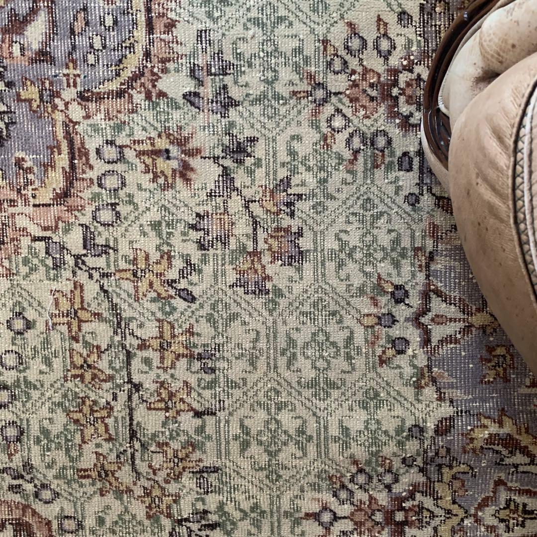 超超大判 3m 300×162 メダリオン　モスグリーン　トルコヴィンテージラグ