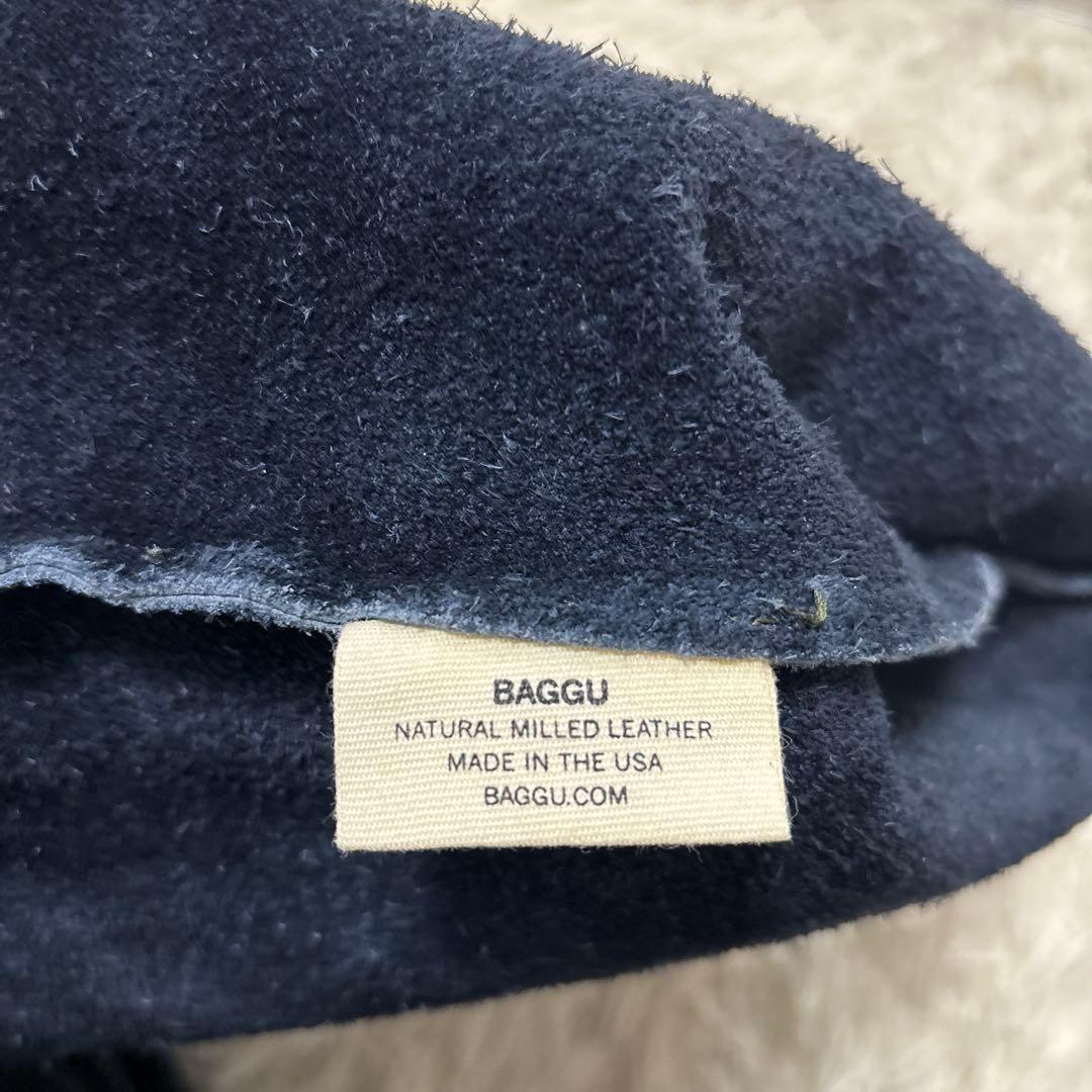 BAGGU レザー　ハンドバッグ　エコバッグ　黒　濃紺