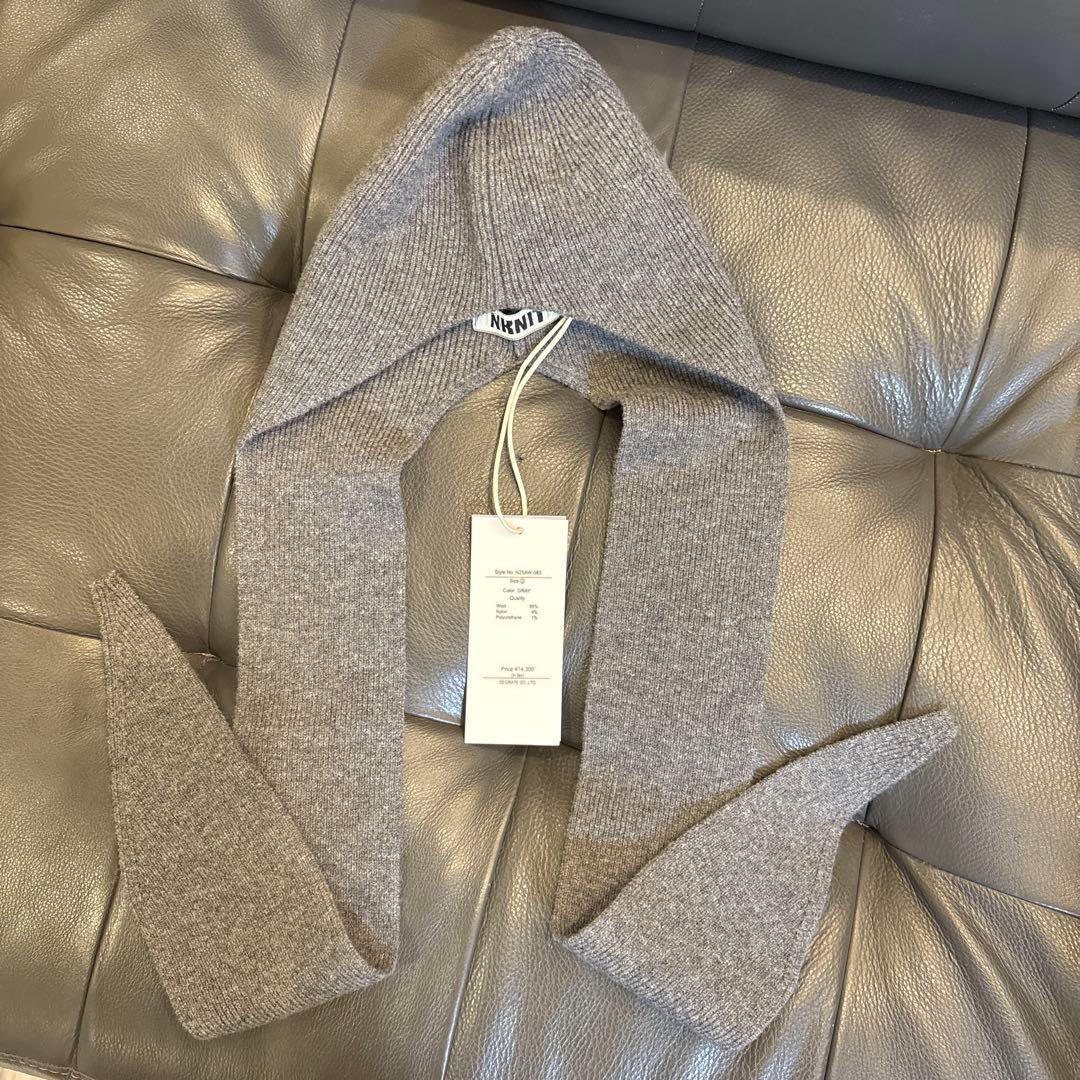 25AW NKNIT wool KNIT muffler cap グレー