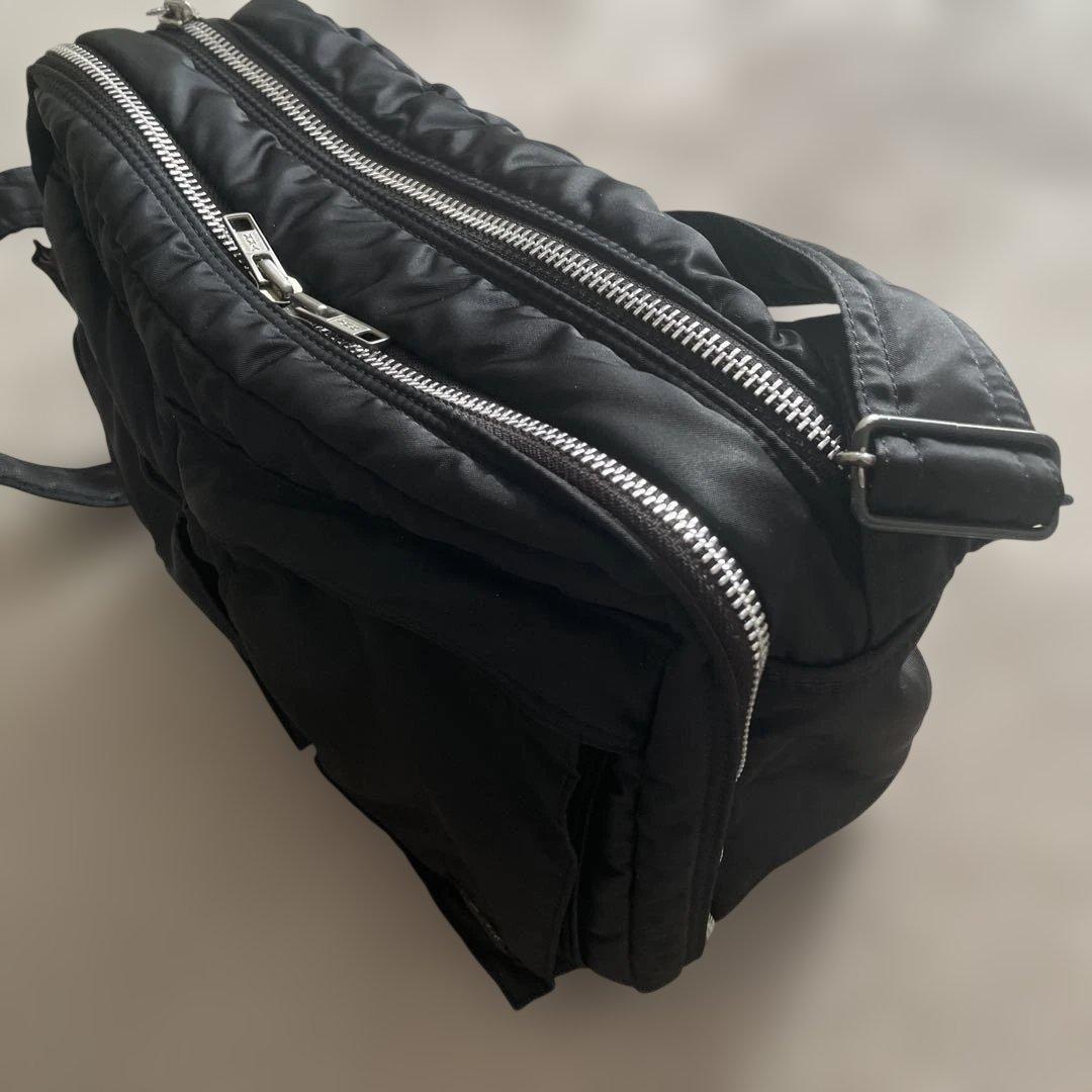 【美品】porter ポーター タンカー ショルダーバッグ ナイロン 黒 2層
