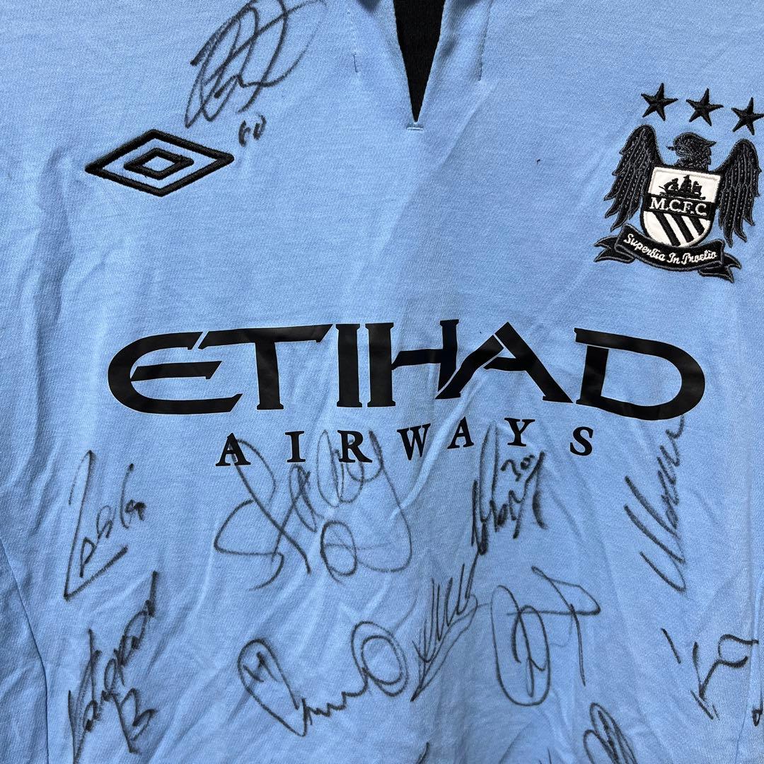 【週末値下】マンチェスター・シティ直筆サイン入りユニフォーム