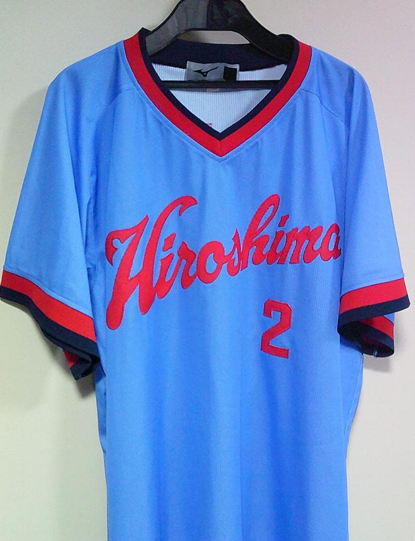 O復刻２空赤CARP新品ミズノ広島カープ高橋慶彦２レジェンドビジターユニフォーム