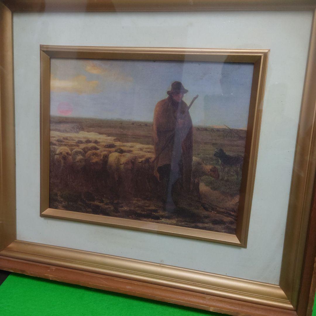 ☆★絵画　風景画　羊遣い　油彩　油絵　★☆