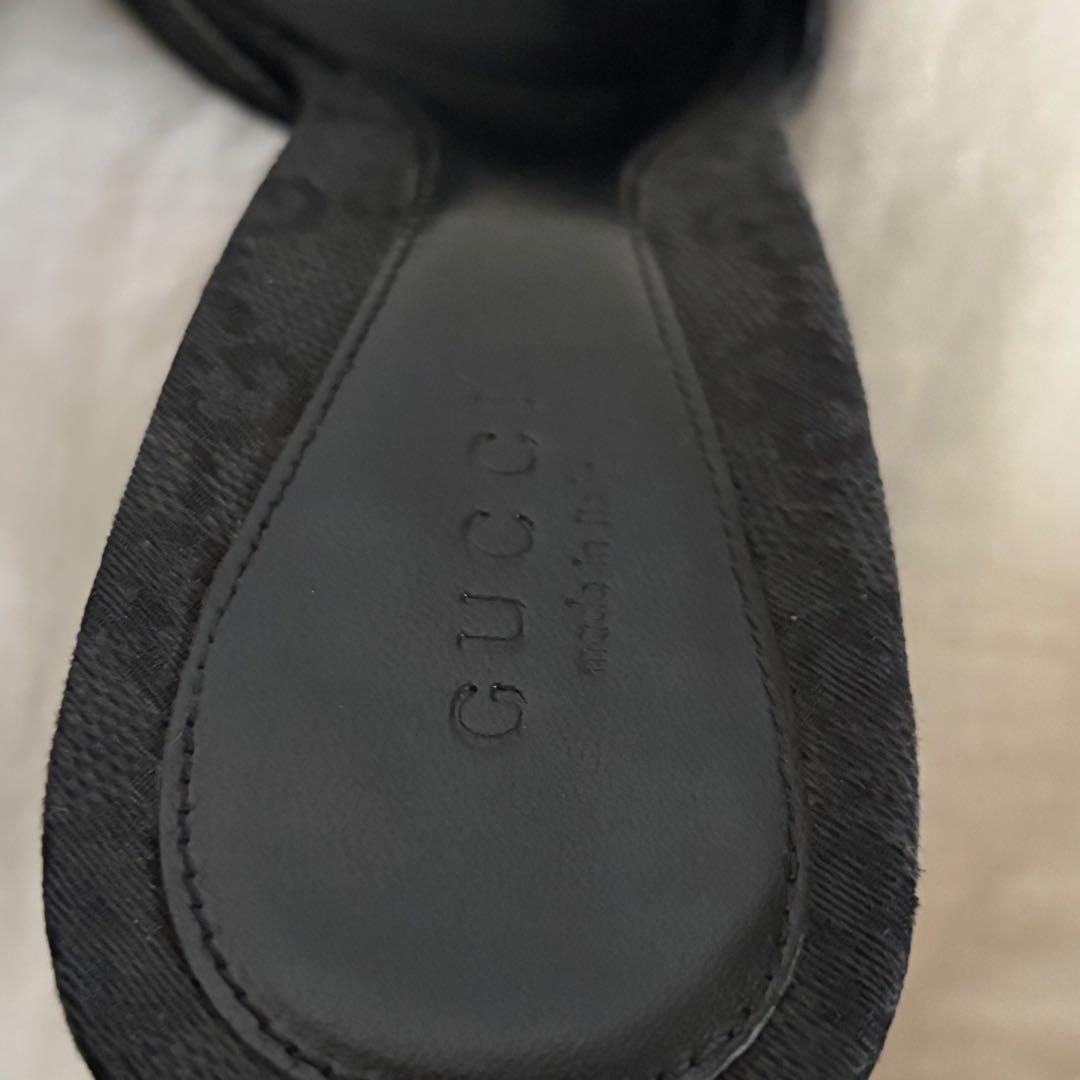 GUCCI ミュール 黒 37.5 24.5相当　グッチ サンダル ホースビット