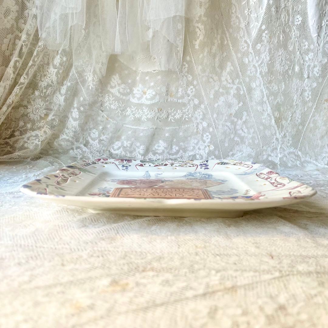 【希少レア】サルグミンヌ ラヴァリエール広告スクエアプレートフランスアンティーク