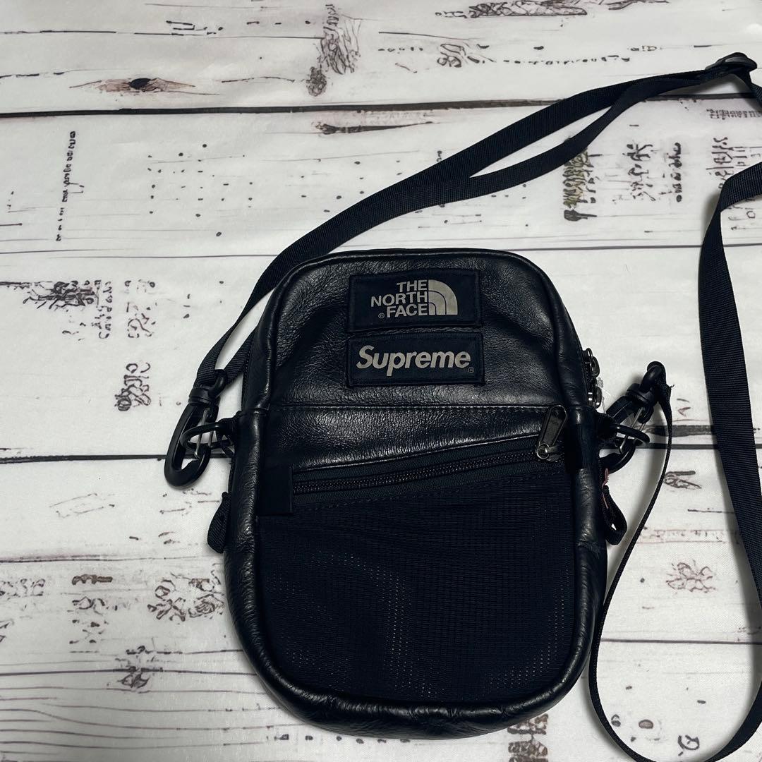 【本革】Supreme ノースフェイス　レザー　ショルダーバッグ　ウエストポーチ
