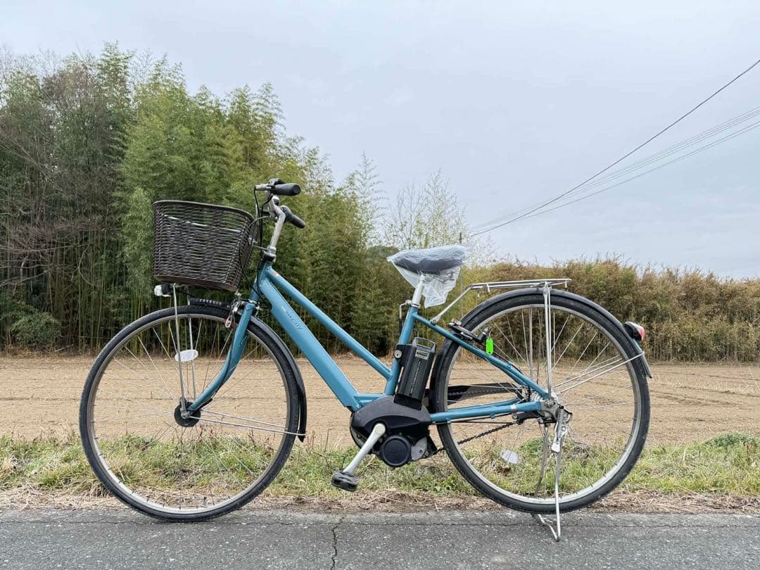 青色 シティタイプ 電動アシスト自転車