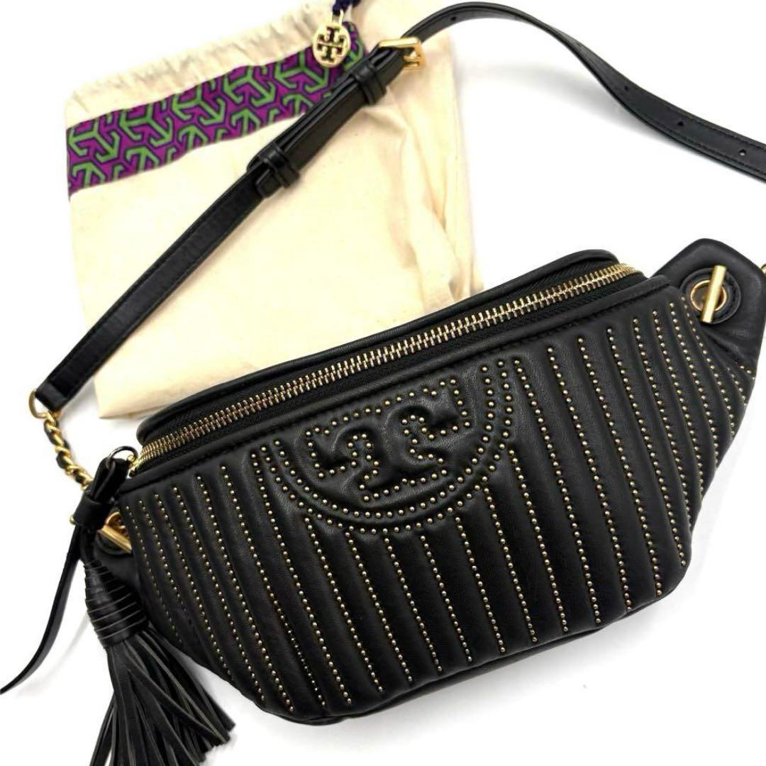 【良品✨】tory burch トリーバーチ　ボディバッグ　ウエストポーチ　黒