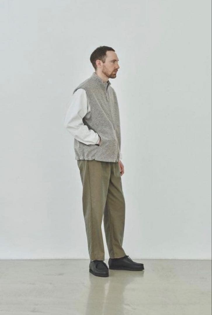 Still by hand ウールナイロンジップベスト 48