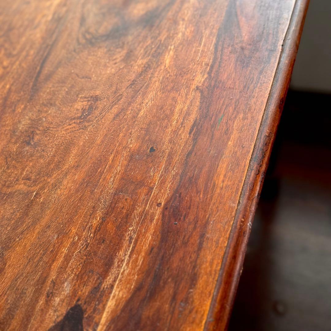 アンティーク無垢材テーブル　ブロカント 古道具 作業台 ダイニングテーブル 四角