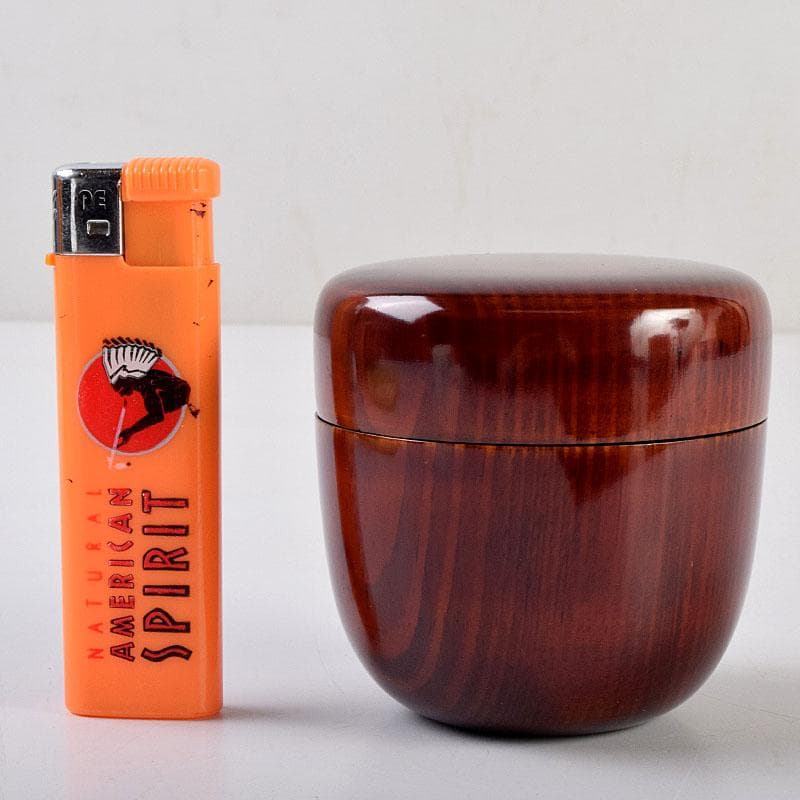 茶道具　大野昭和斎作　肥松生地漆　棗　共布　表千家　即中斎極め箱　V　8751