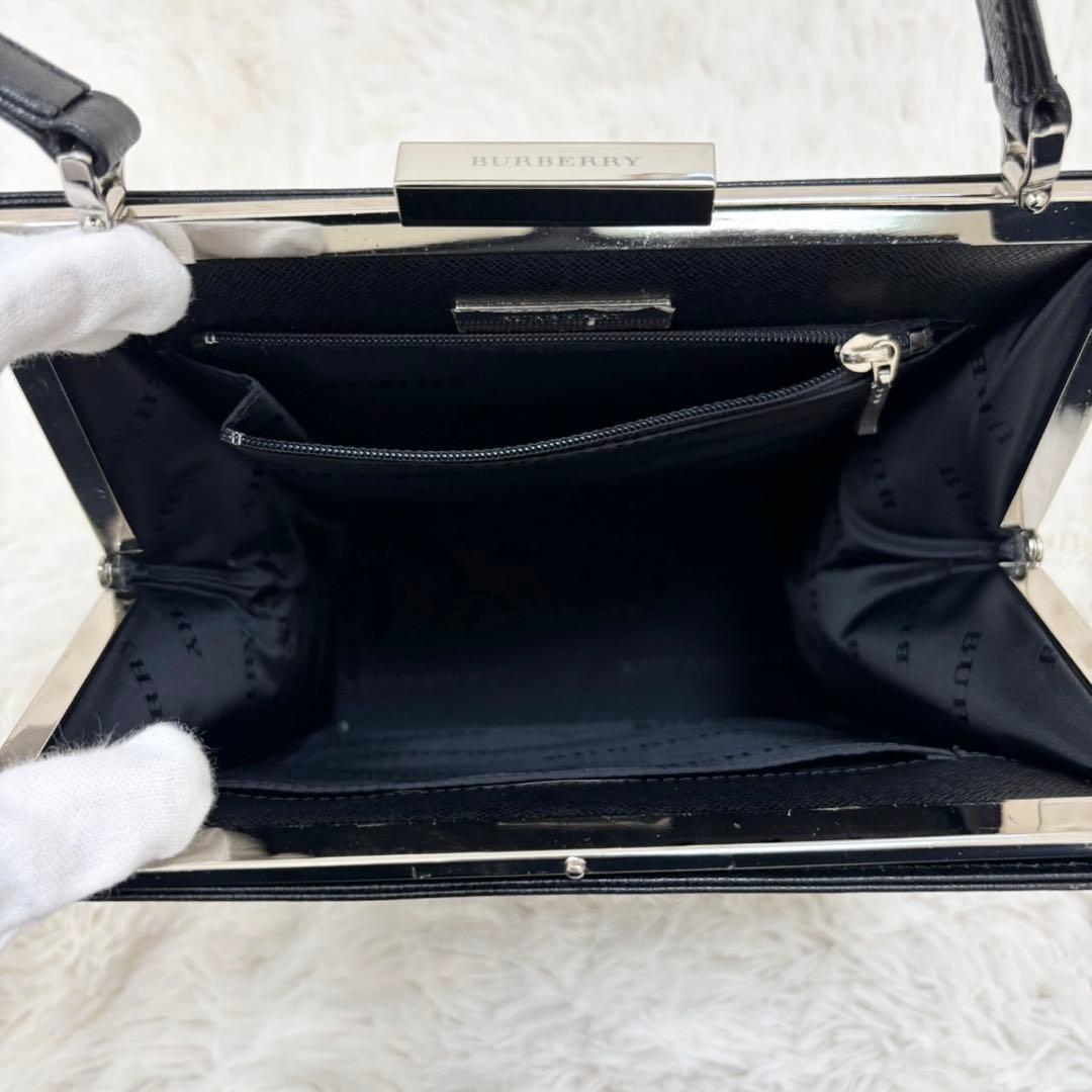 バーバリーロンドン サフィアーノレザー ノバチェック 冠婚葬祭 黒