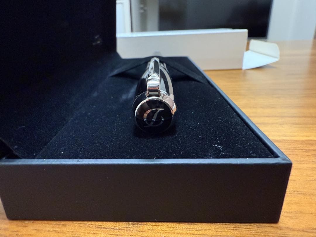 S.T. Dupont ラインD 万年筆 ブラック×シルバー 410677