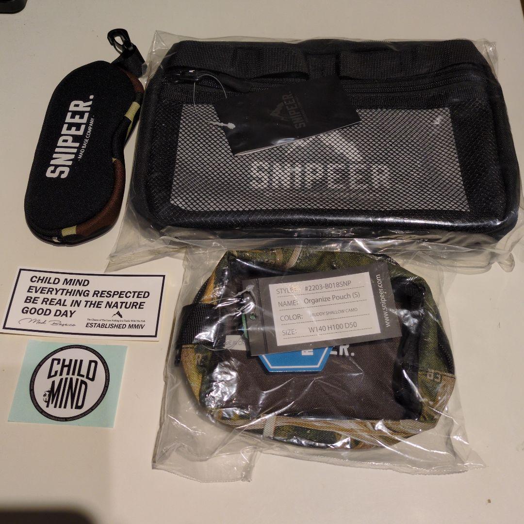 スナイパー　SNIPEER　バック・ポーチ・サングラスケース・ステッカーセット