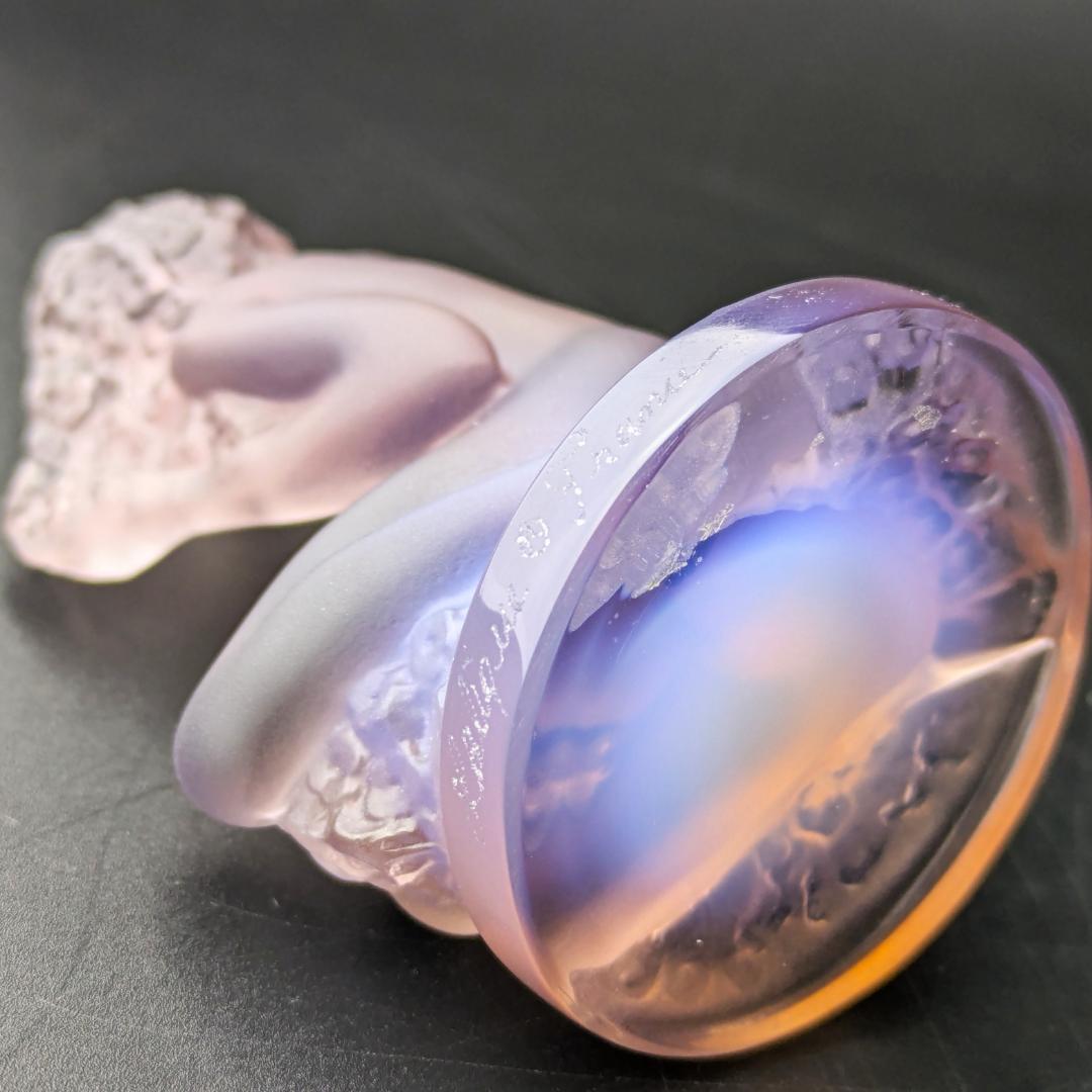 ラリック フロレアル オパルセント ラベンダーフロスト裸婦像ヴィンテージ仏製美品