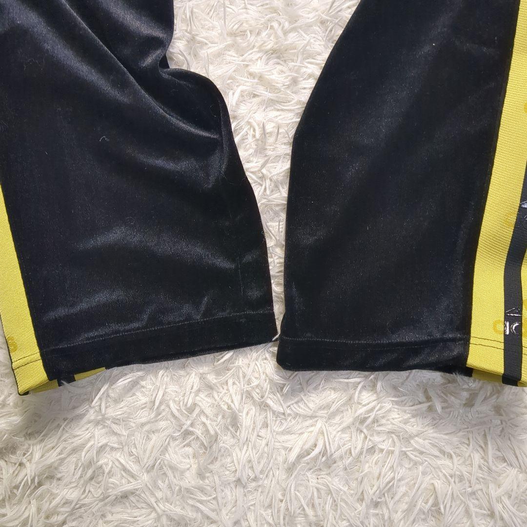 【美品✨adidas✨L】ベロア ジャージ トラックスーツ セットアップ 黒