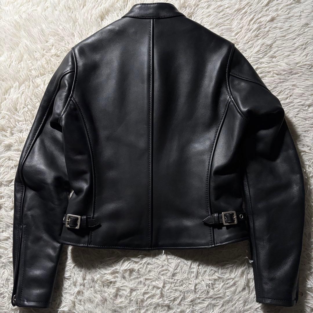 極美品◎KADOYA ライダースジャケット　シングル　ブラック　本革　M