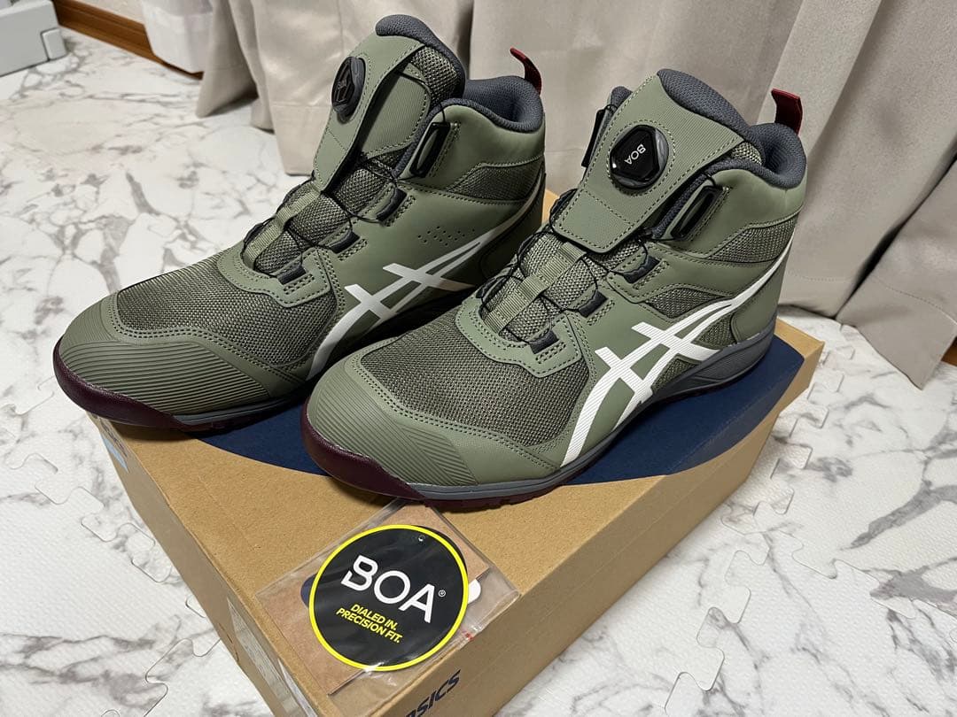 asics .BOA .オリーブグリーン .安全靴 ☆新品☆未使用品☆