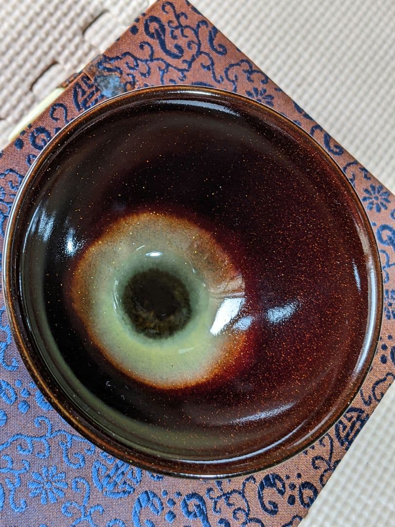 ♦中国 多彩灑金釉 抹茶碗 結晶釉 茶道具 アンティーク 骨董品 レクション