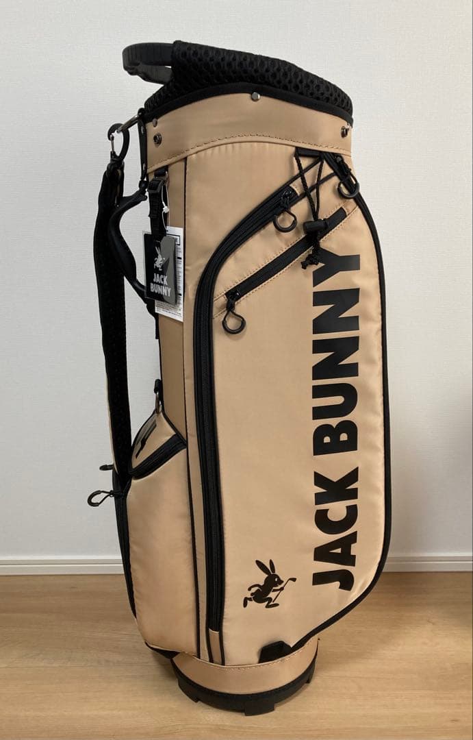 新品 パーリーゲイツ ジャックバニー 定番キャディバッグ 自立型 ベージュ