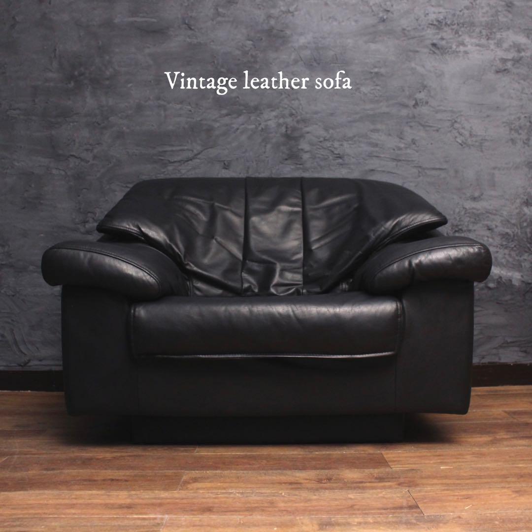 P*N様 都内川崎横浜のみ　レトロ機構　総黒本革90年代ヴィンテージ　1人掛け