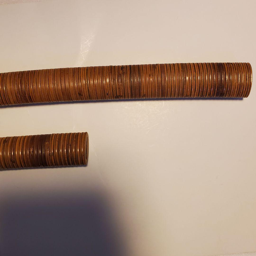 模造刀　仕込み丸茶竹鞘　大小セット