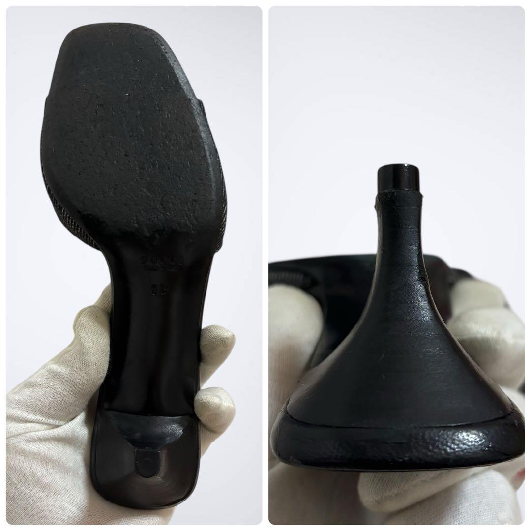 良品✨　GUCCI グッチ　GG サンダル　ミュール　ヒール　ブラック　23㎝