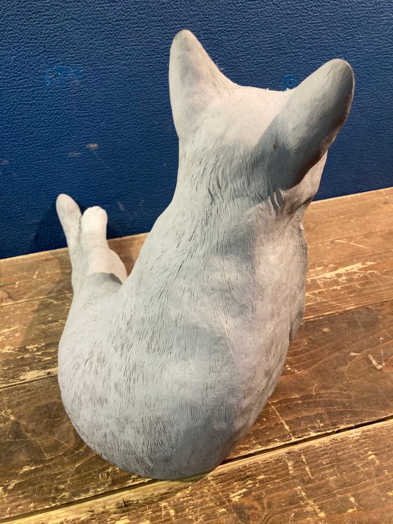 猫　白猫　アンティーク調　ガーデン雑貨　ガーデニング雑貨アンティーク　オブジェ