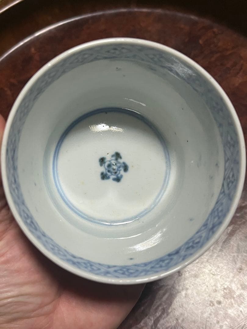 モダンデザイン　古伊万里　蕎麦猪口　散らし　無傷完品　大振り　松竹梅　柿右衛門