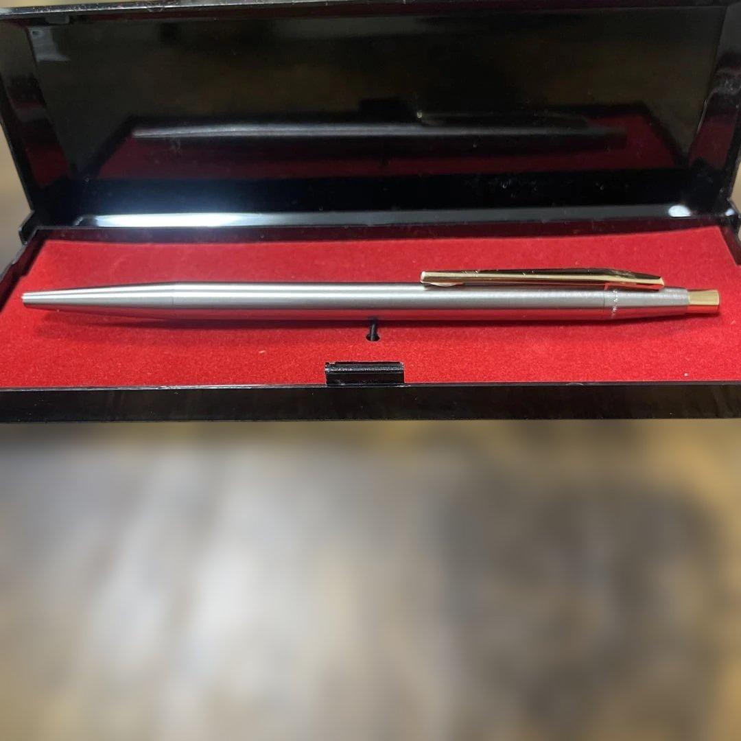 【現行リフィル可／アダプター付】モンブラン ノブレス 後期型 銀×金　ケース付