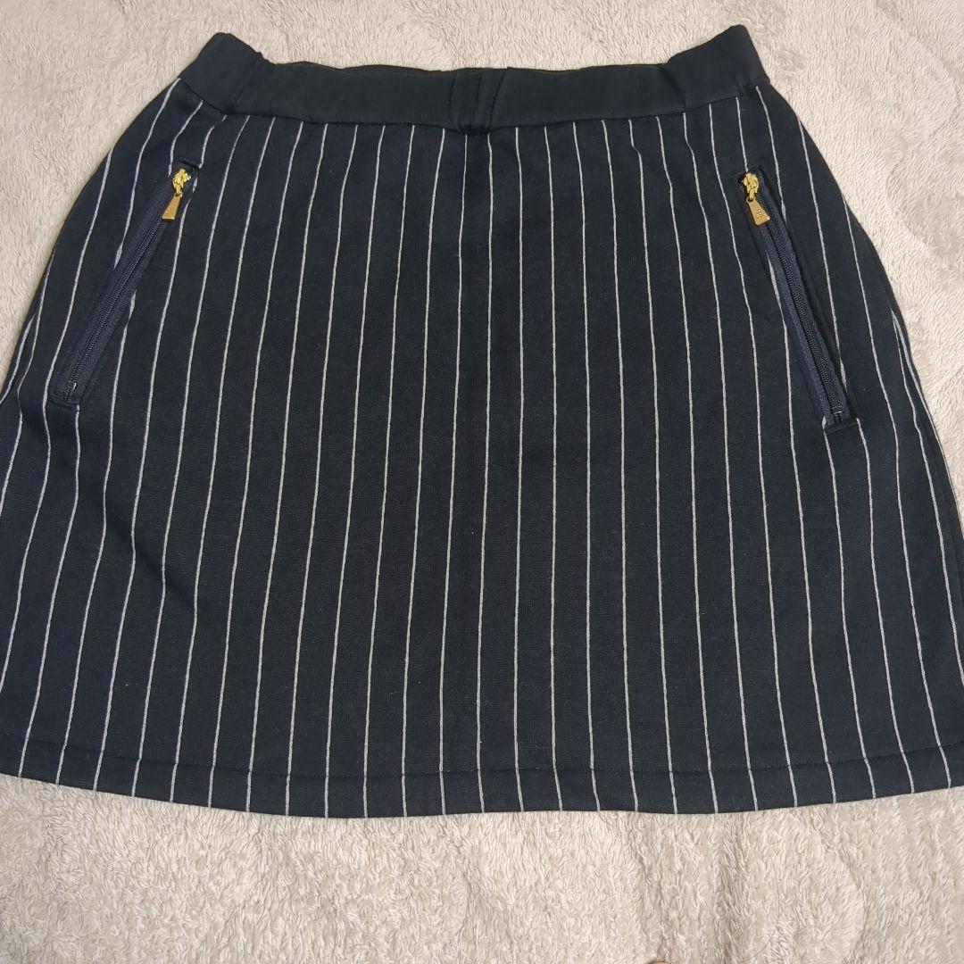 ジュンアンドロペ　 ストライプスカート ネイビー