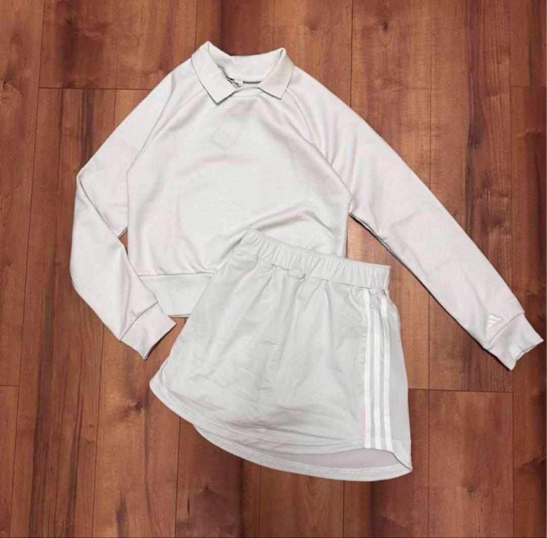 ショート丈　長袖　ポロスウェット　トレーナー　　スカート　セットアップ　新品