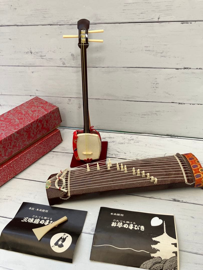 アンティーク・美品★ミニ琴・ミニ三味線セット