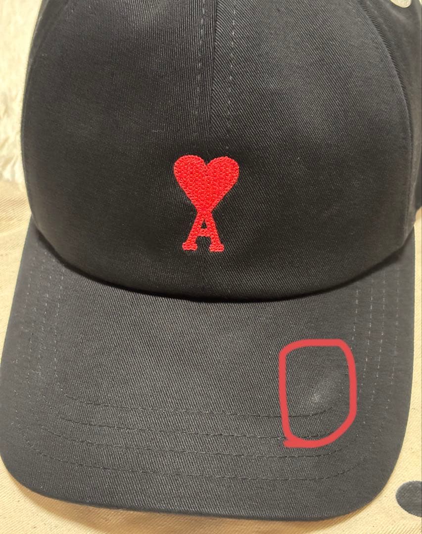 アミパリス　Ami Paris ベースボールキャップ　エンブロイダリー　ブラック