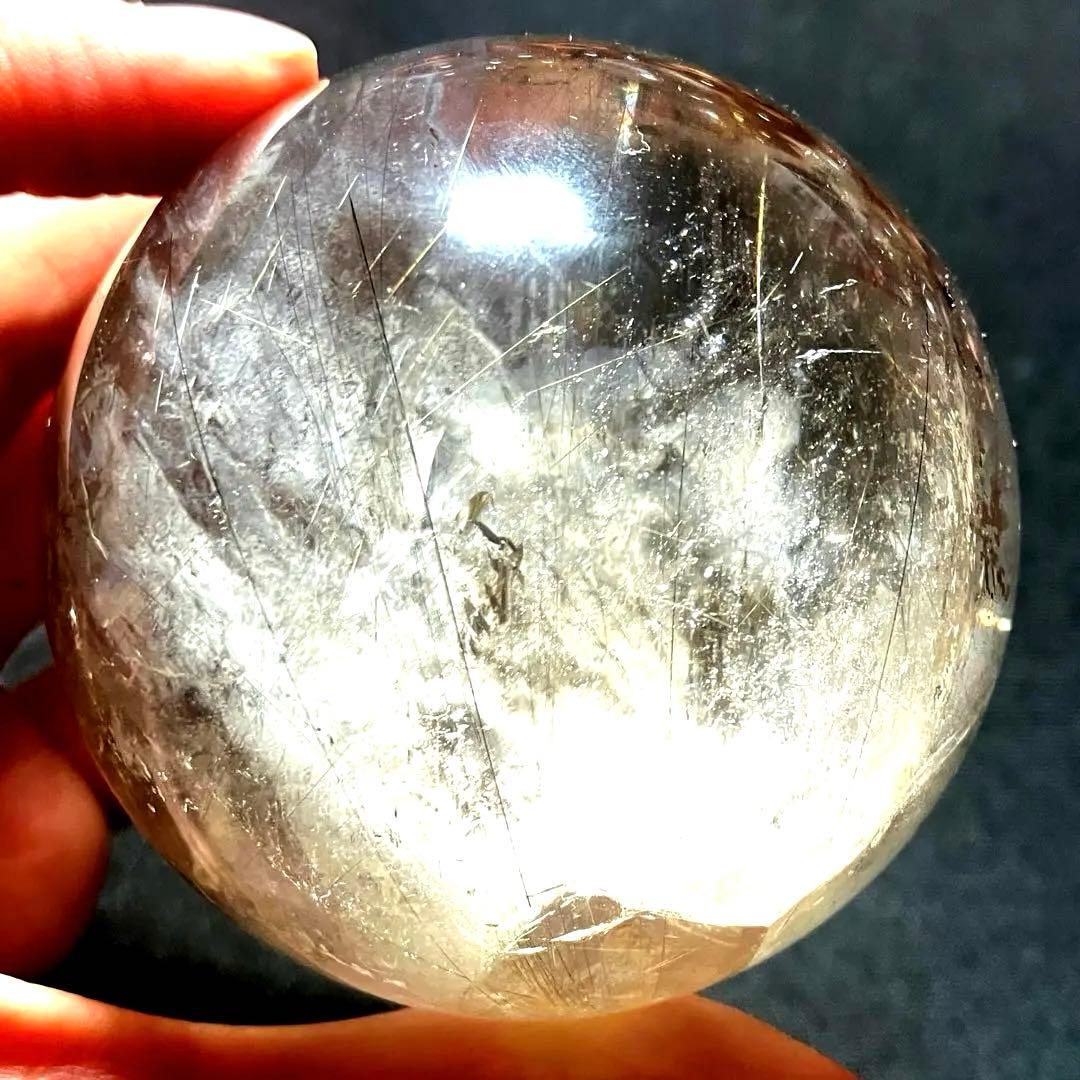 超大玉　65mm ゴールドルチルファントムクォーツ　金針水晶　パワーストーン