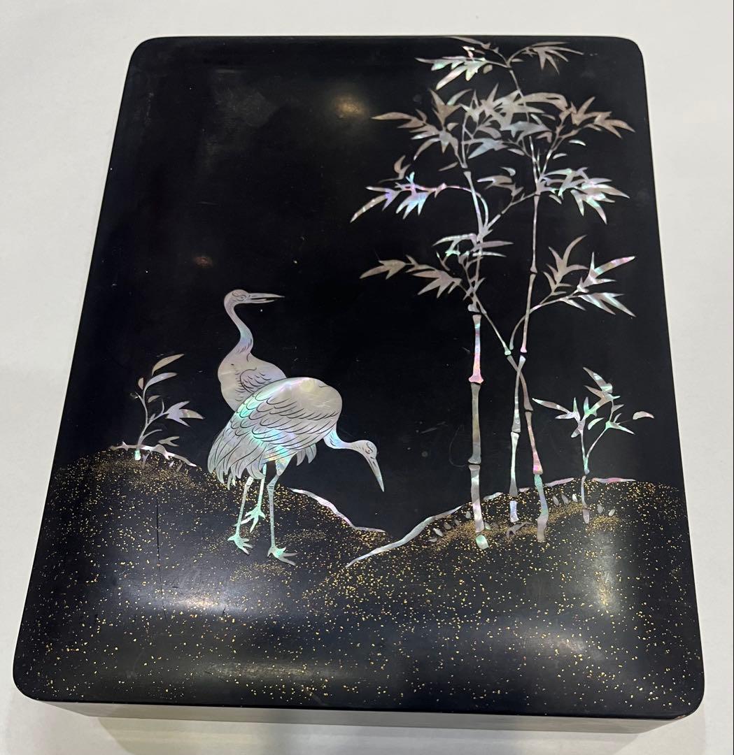 硯箱　青貝　中身あり