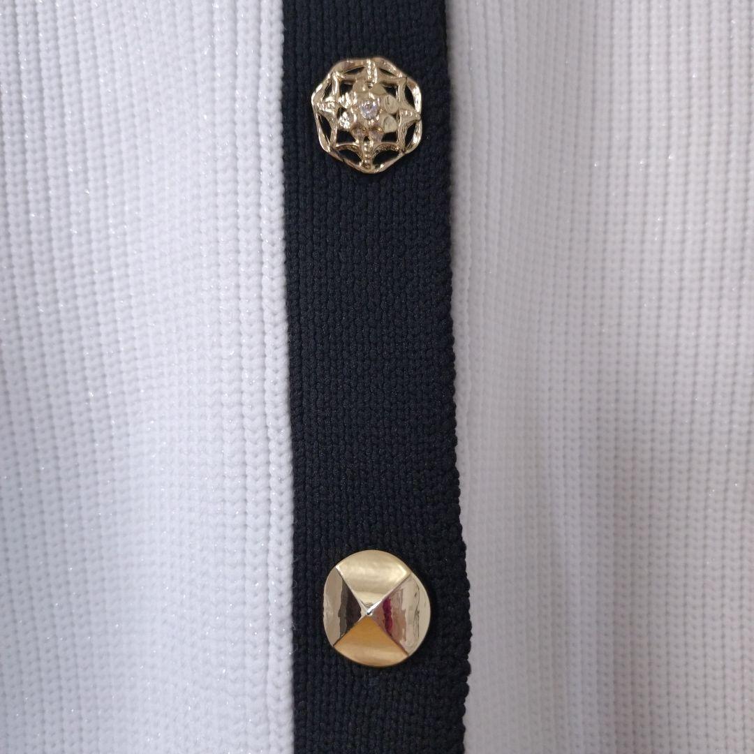 JUSGLITTY シャイニーマルチボタンカーディガン