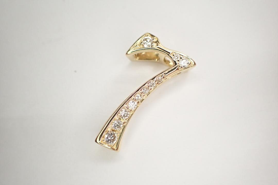 28/美品 ノンブル ゆきざき K18YG ダイヤ ナンバー7 ペンダントトップ