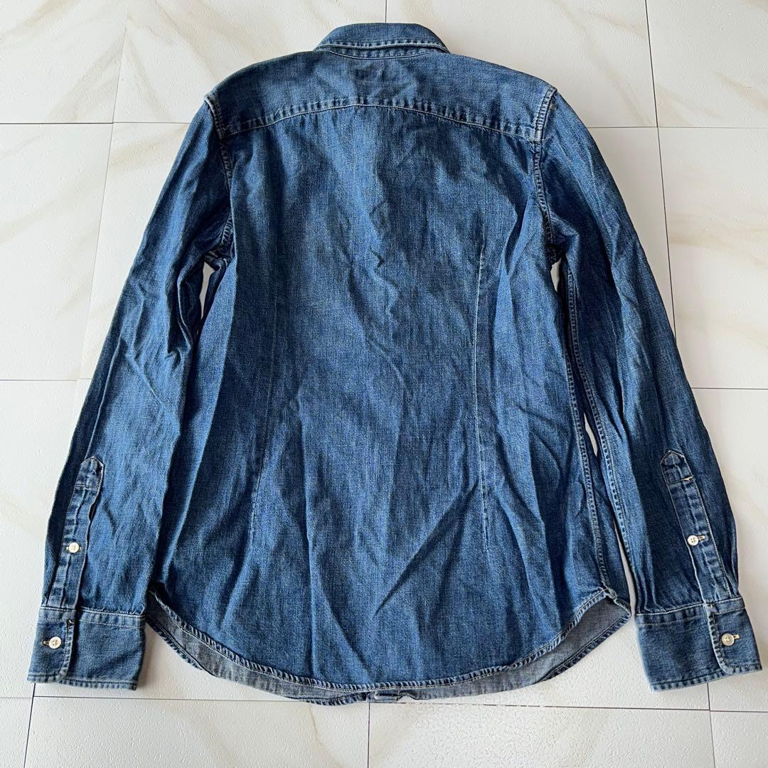 ラルフローレン デニムシャツ ダンガリー マルチポニー 刺繍 インディゴ M