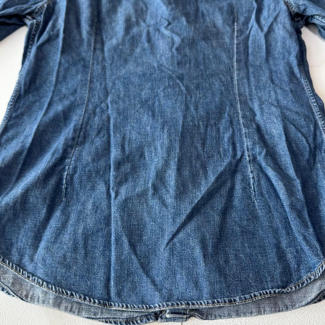 ラルフローレン デニムシャツ ダンガリー マルチポニー 刺繍 インディゴ M