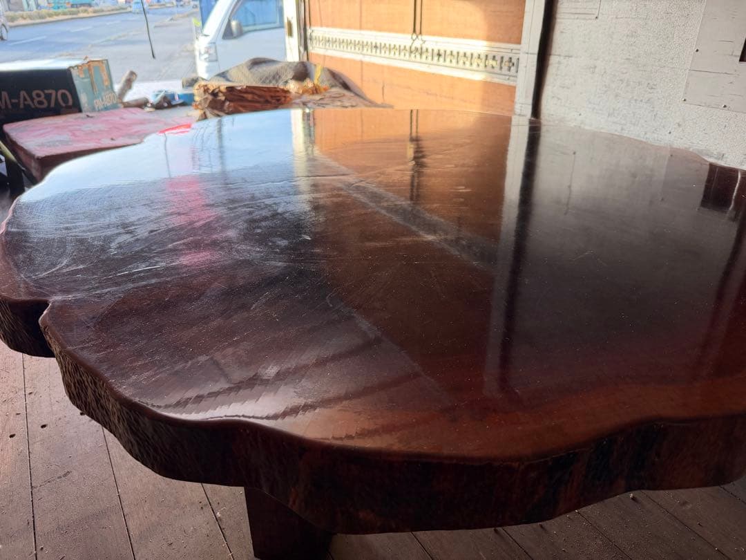 天然木 欅材 けやき 一枚板 座卓テーブル 輪切り 和家具 ちゃぶ台 総無垢材